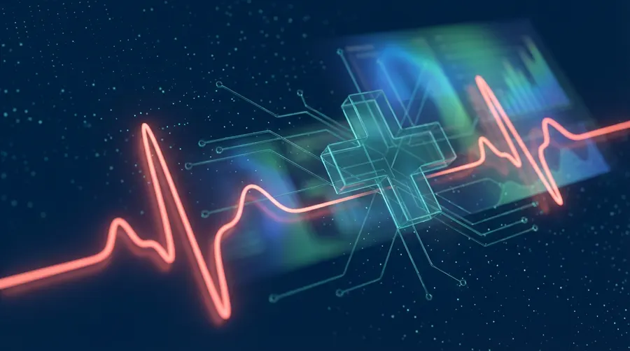 Abstract glass panel artwork representing medical practice marketing from the Savo Group brand set